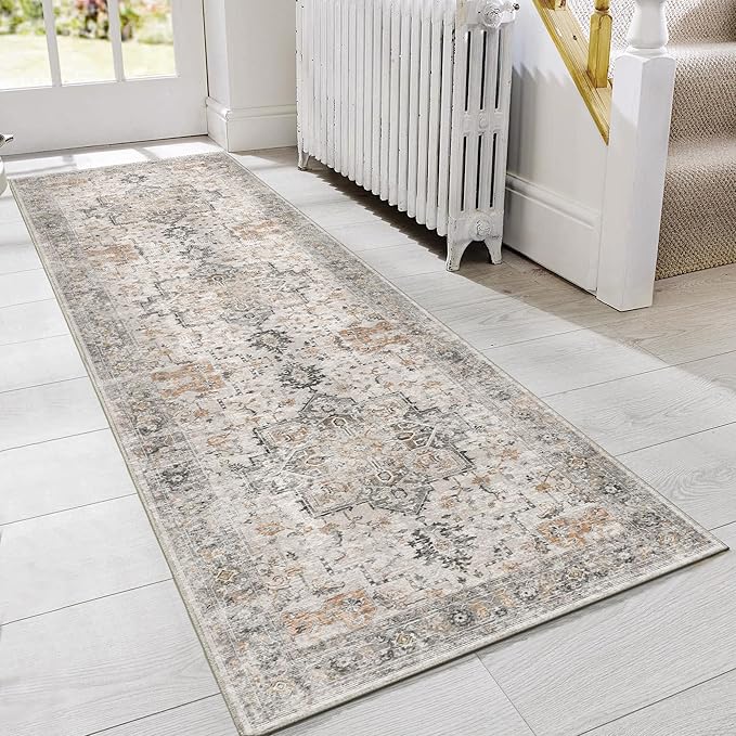 GENIMO Runner Rug 2x8 Non Slip Vintage Hallway Runner Rug, Low Pile Lightweight by GENIMO