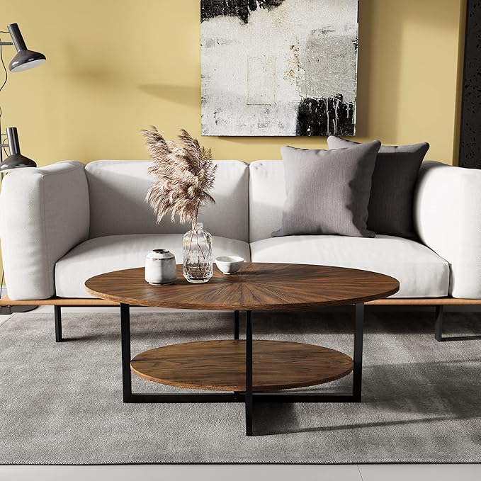 Solid Wood Oval Coffee Table - Image 3