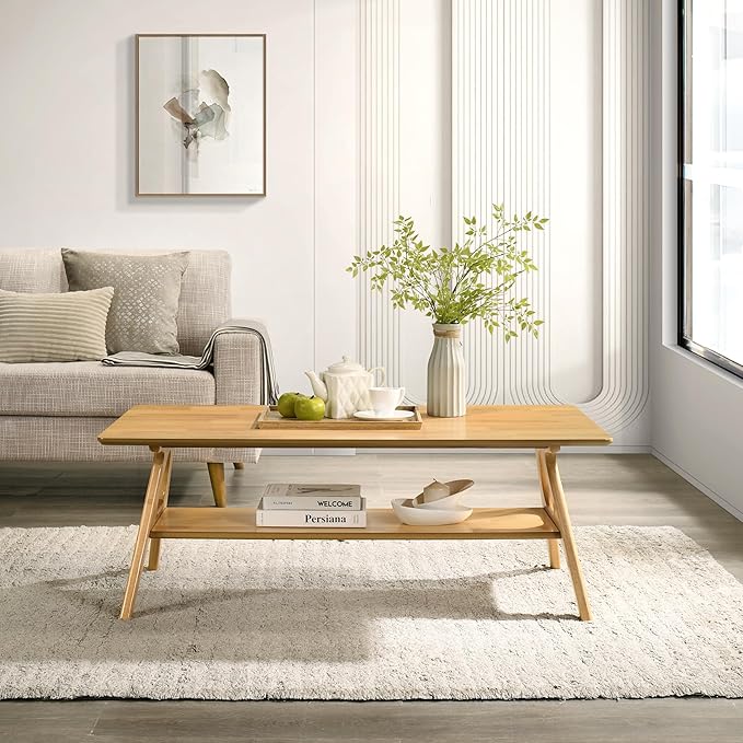 Roundhill Furniture Arona 3-Piece Coffee Table Set, Coffee Table and Two End - Image 5