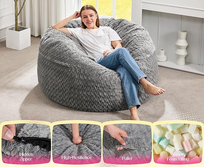 Hobestluk Bean Bag Chair Convertible Beanbag Chairs - Image 5