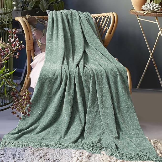 Chenille Throw Blanket for Couch 50"X 60", Soft Cozy Throws - Image 8