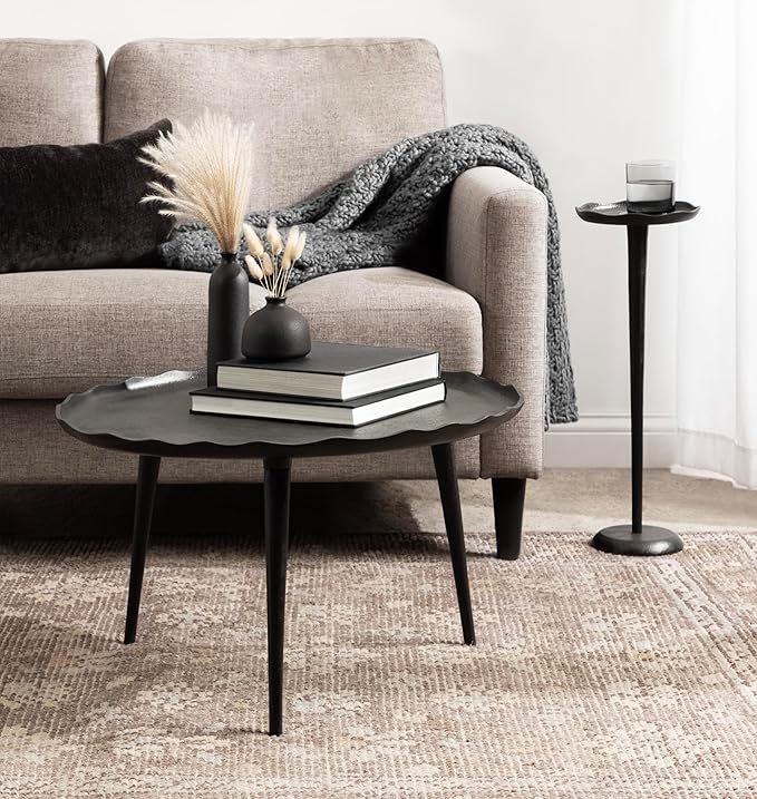 Kate and Laurel Alessia Modern Decorative Metal Drink Table; 8 x 8 x 22; Black; - Image 5