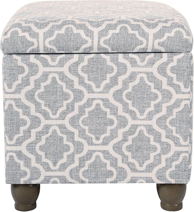 Home Decor | Upholstered MediumRectangular Storage Ottoman | Hinged Lid Ottoman - Image 7