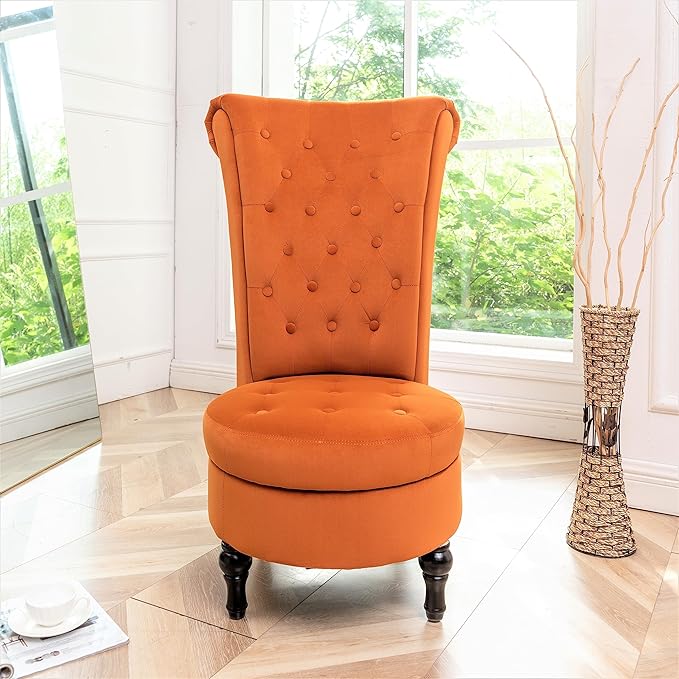 Container Furniture Direct Royal High-Back Velvet Accent Chair - Image 11