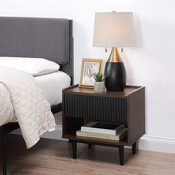 Manhattan Comfort Duane Modern Ribbed Nightstand, Bedside Table - Image 14