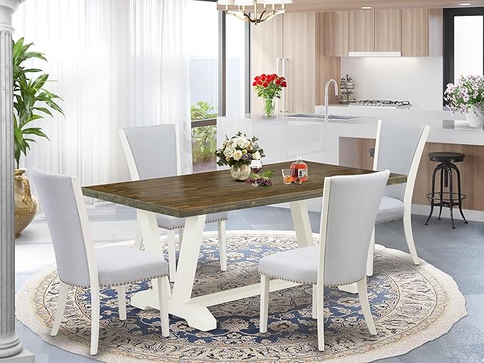 East West Furniture V077VE005-5 5 Piece Dining Table Set - Image 2