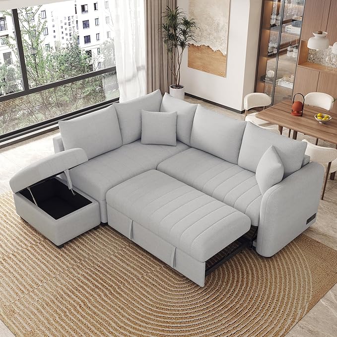 Ball & Cast L-Shaped Sectional Pull Out Sofa by BallCast