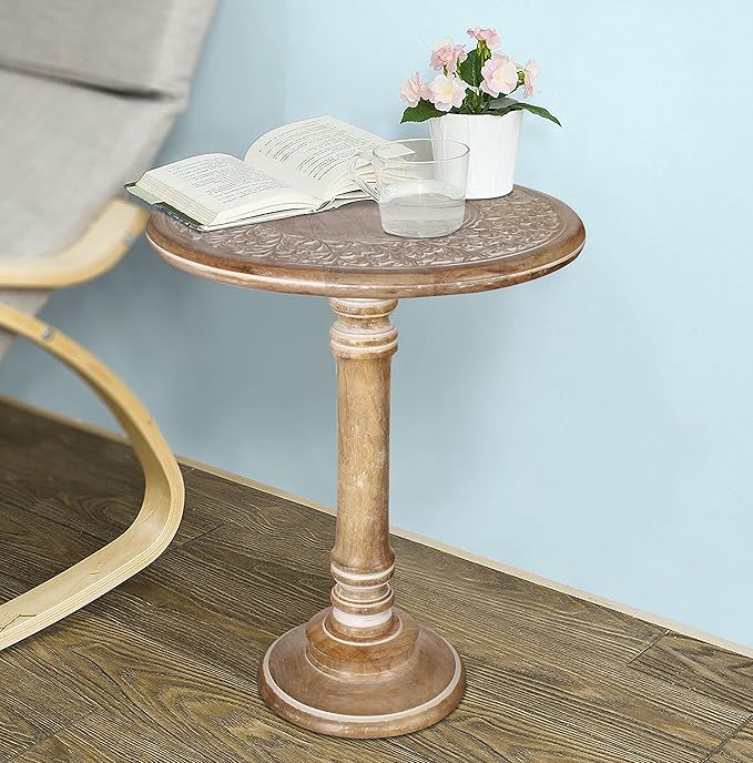 Lightnpro Handcrafted Wooden Single Pillar Table - Image 9
