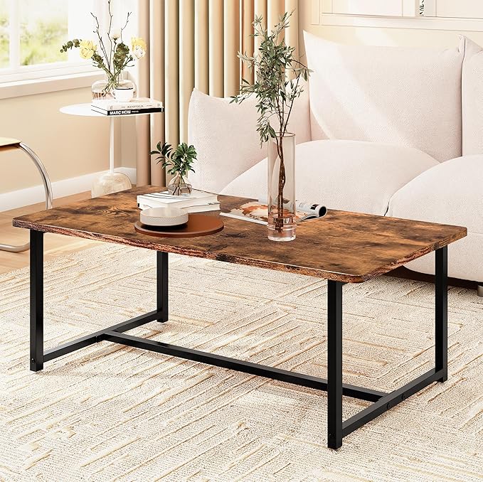 Coffee Table Living Room, Modern Center Table Rectangular, Industrial Furniture - Image 7