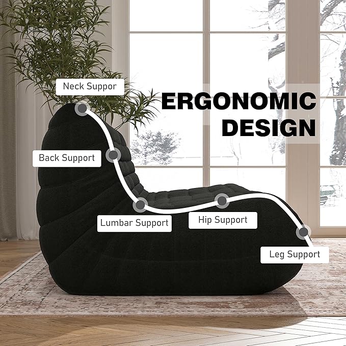Big Bean Bag Chairs for Adults, 3 Seater Large Bean Bag Chair Sofa, Fireside - Image 5