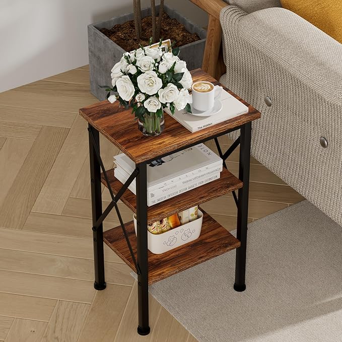 VECELO Modern Nightstands X-Design Side End Table Night Stand - Image 6