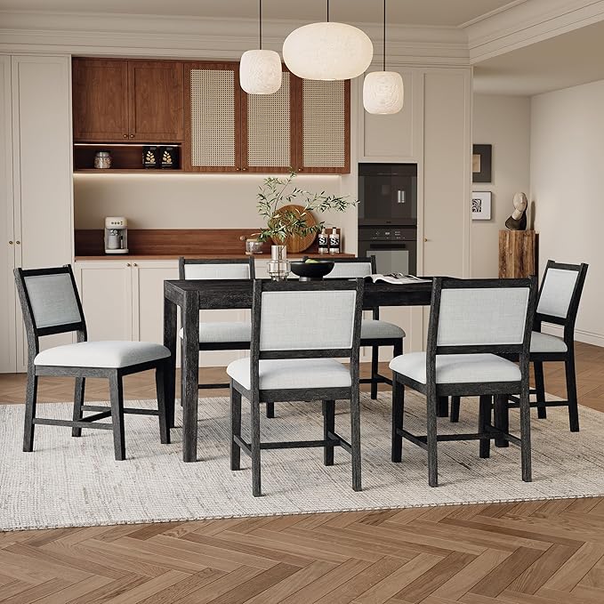 Merax 7 Pieces Retro Dining Set - Image 3