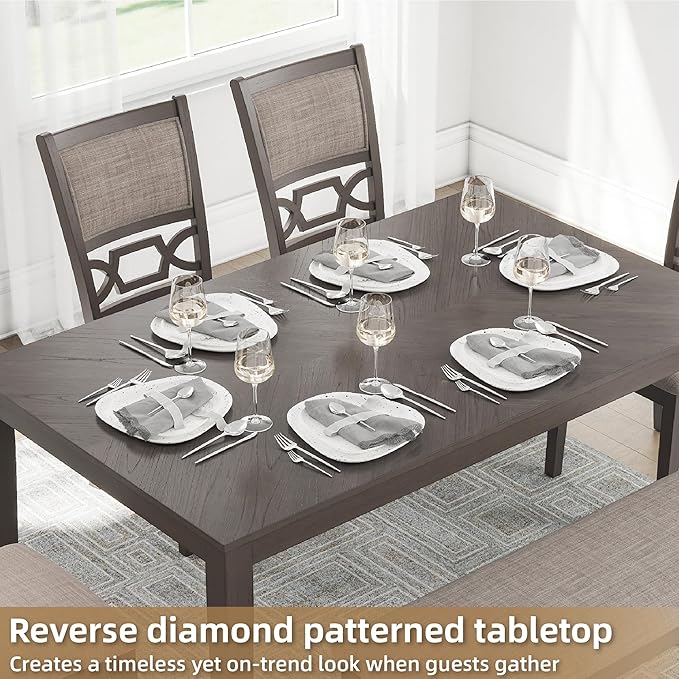 Signature Design by Ashley Wrenning Modern Diamond Patterned Dining Table - Image 8