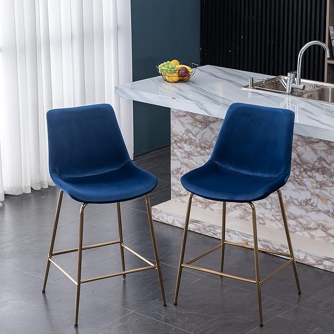 Roundhill Furniture Aufurr Modern Velvet 26.50 Counter Height Stools by RoundhillFurniture