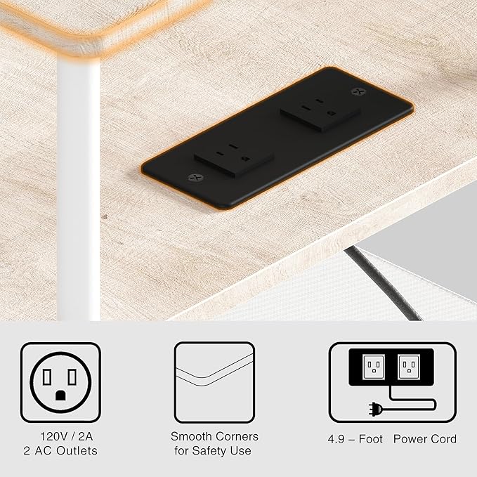 Small Side Table with Charging Station, End Table - Image 7
