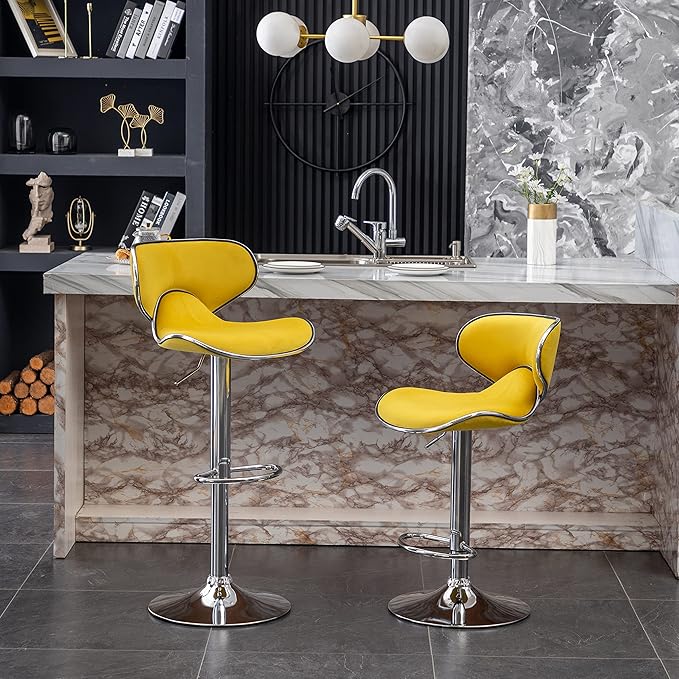 Roundhill Furniture Masaccio Velvet Upholstered Adjustable Swivel Barstool by RoundhillFurniture