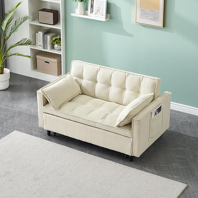 Ball & Cast Convertible Sofa Bed, Pull Out Loveseat Sleeper Sofa, Convertible - Image 4