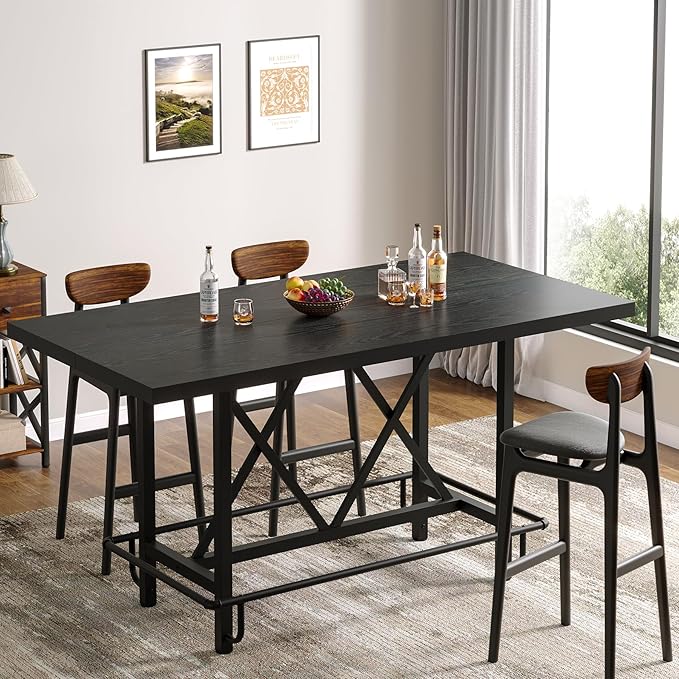 Tribesigns Bar Table, Industrial Counter Height Pub Table by Tribesigns