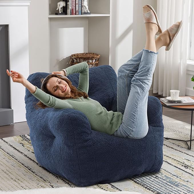 Recaceik Bean Bag Chairs, Tufted Soft Stuffed Bean Bag Chair - Image 6