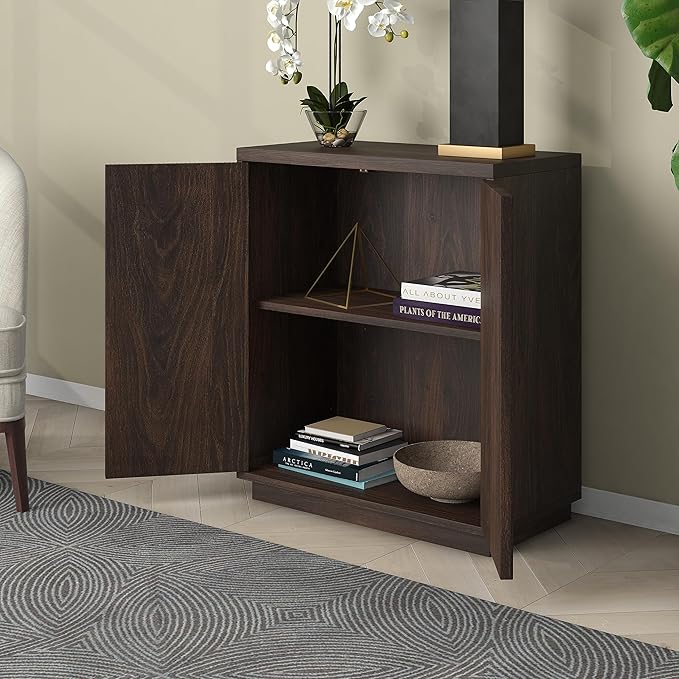 Henn&Hart 28" Wide Rectangular Accent Cabinet in Brown, - Image 8