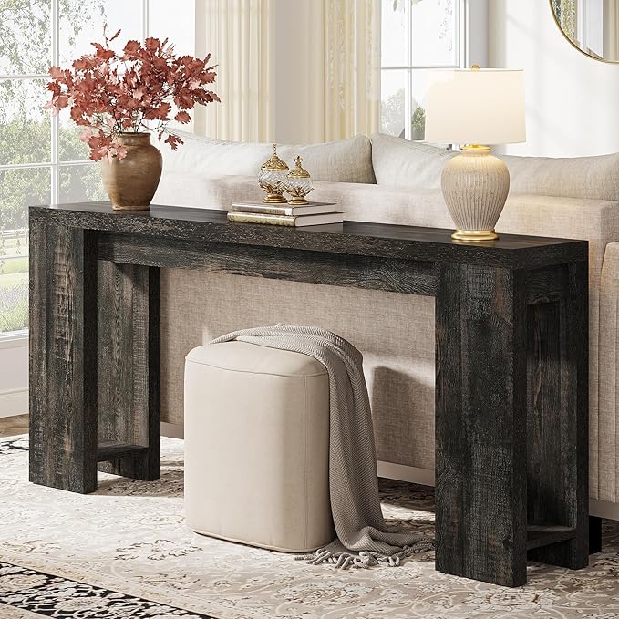 Tribesigns 70.9-Inch Extra Long Console Table, Farmhouse Wood Sofa Table Behind - Image 3