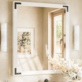 TETOTE 30 x 36 White Wooden Mirror by TETOTE
