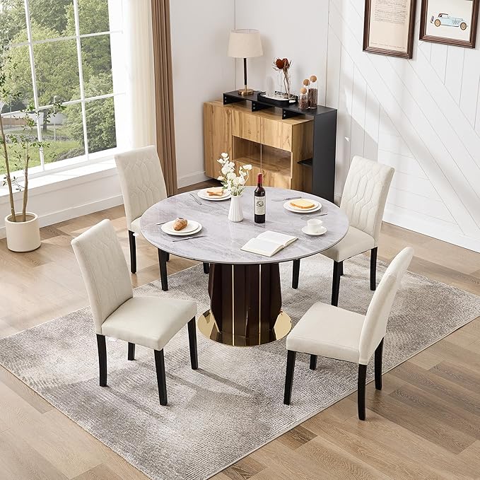 VECELO Upholstered Dining Chairs Set of 4, Modern Accent Parsons - Image 7