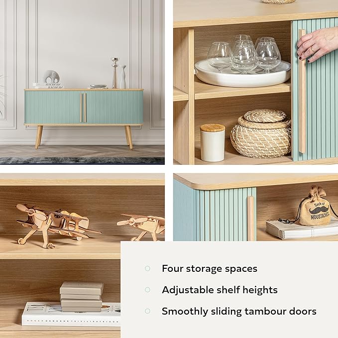 WERMO 53'' Blue Cabinet with Doors and Shelves - Image 3