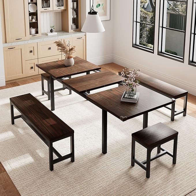 5 Pieces Dining Room Table Set for 4-6, Small Dining Table Set by Einhomn