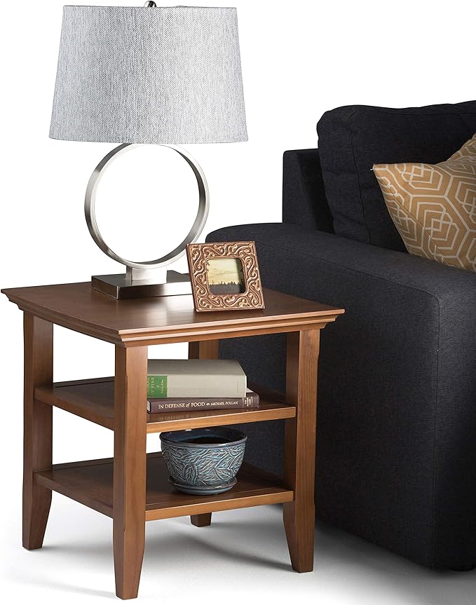 SIMPLIHOME Acadian SOLID WOOD 19 inch Wide Square Transitional End Table in - Image 10