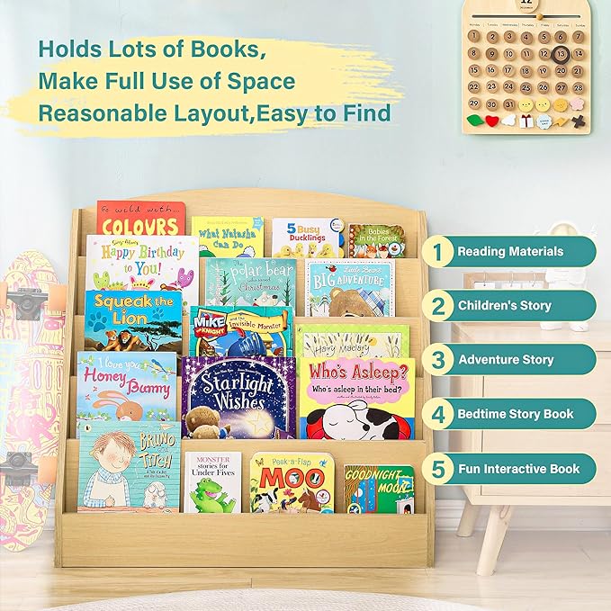 TOETOL 5-Tier Kids Bookshelf - Image 6
