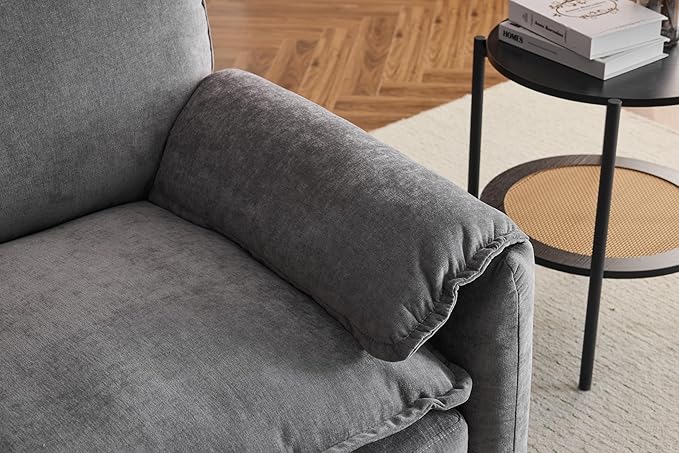 Ball & Cast 38" Oversized Chenille Lounge Chair, Reading Armchair - Image 8