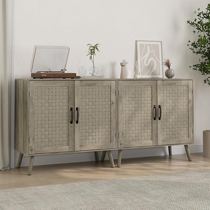 Smuxee Wood Sideboard, Freestanding Buffet Cabinet - Image 3