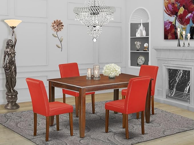 East West Furniture DUAB5-MAH-72 5 Piece Dinette Set - Image 2