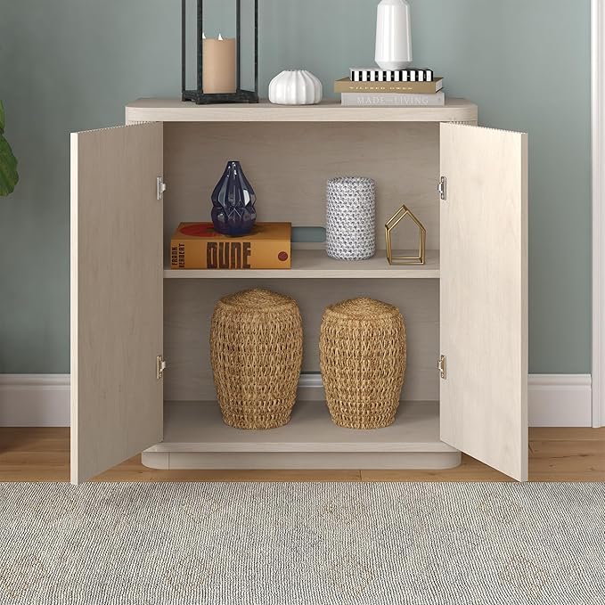 Henn&Hart 32" Wide Rectangular Accent Cabinet in Beech White, - Image 6