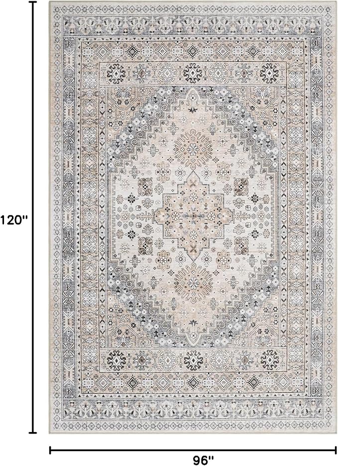 zesthome 8x10 Area Rugs for Living Room, Non-Slip Backing Washable Rugs - Image 2