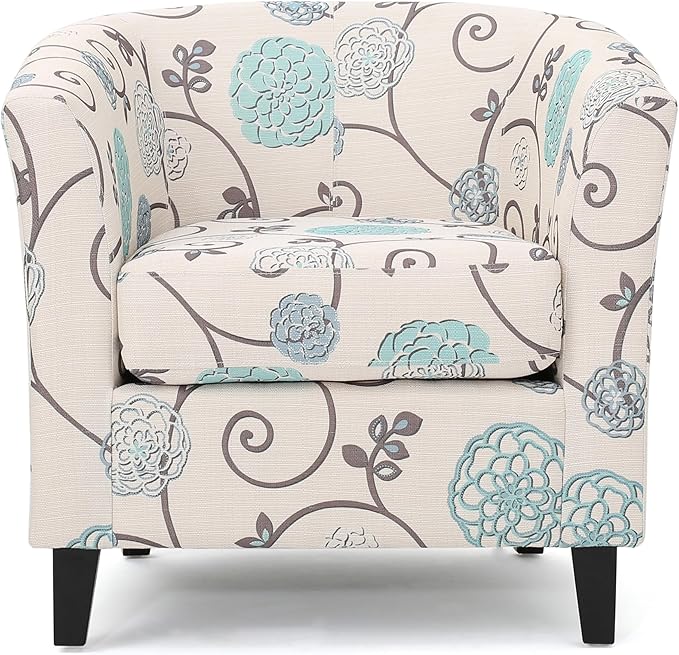 Ball & Cast Upholstered Arm Chair, Classic American Style Flower Design Fabric - Image 5