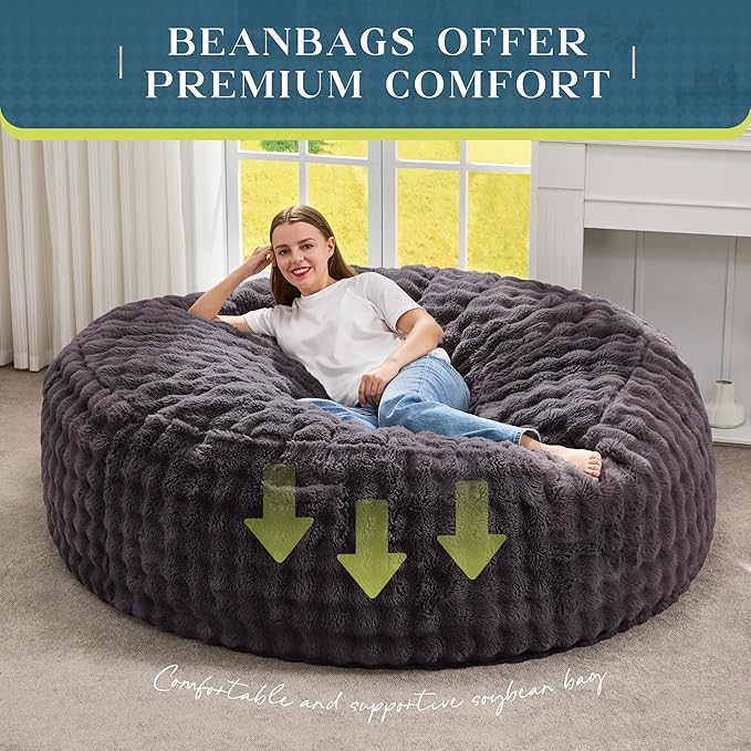 Hobestluk Bean Bag Chairs 6ft Beanbag Chair - Image 6