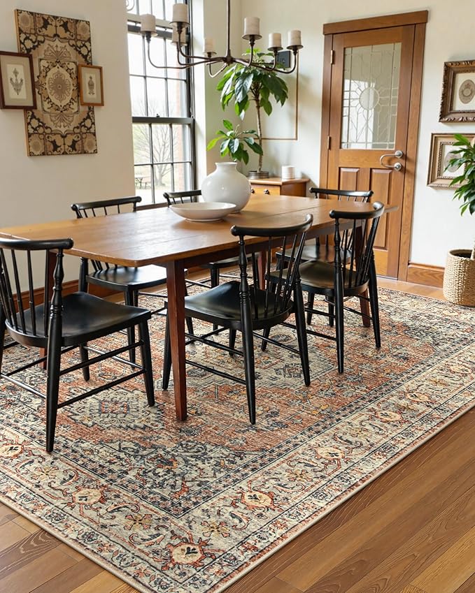 Lahome Oriental Washable Rugs 8x10, Non-Slip Soft 8x10 Rugs - Image 6