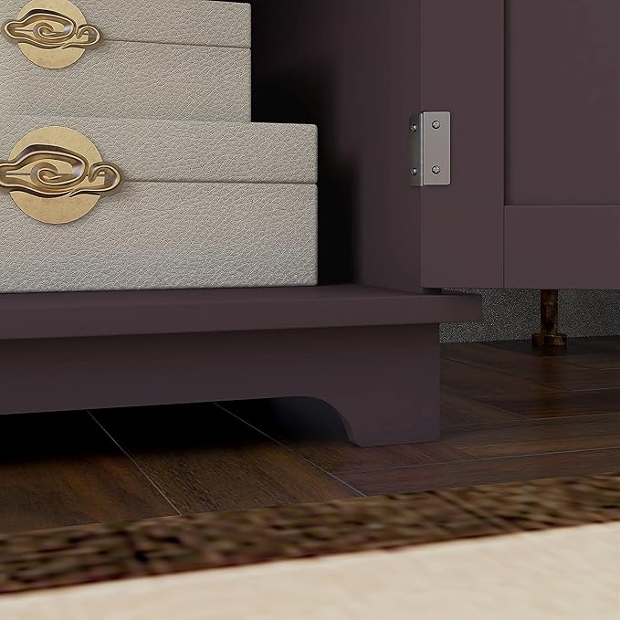 HOMCOM Sideboard with Solid Wood Countertop, Modern Kitchen Storage Cabinet - Image 9