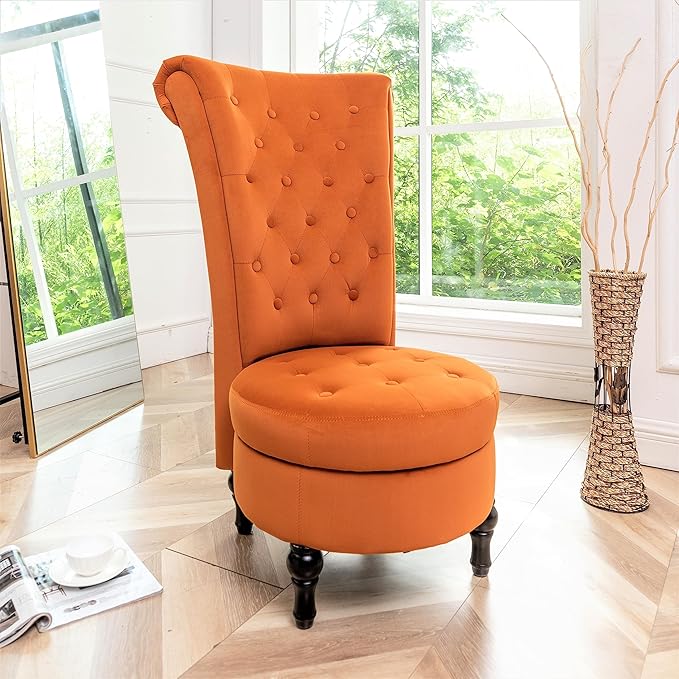 Container Furniture Direct Royal High-Back Velvet Accent Chair - Image 10