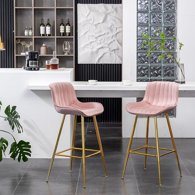 Sidanli 29 Inch Bar Stools Set of 2, Upholstered Barstools by Sidanli
