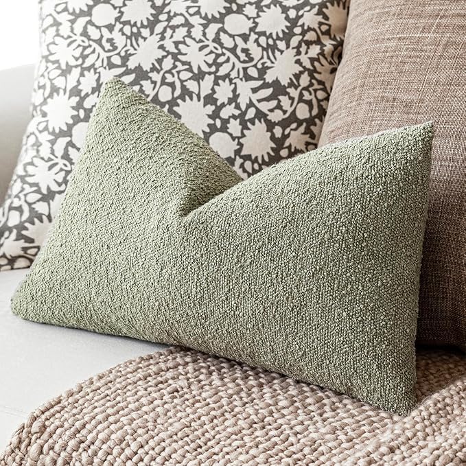Foindtower Pack of 2 Textured Boucle Throw Pillow Covers Accent Solid - Image 5