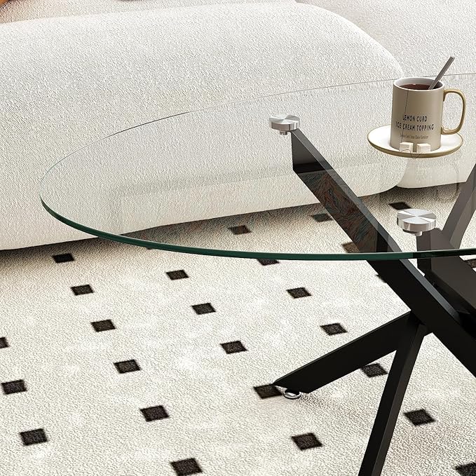 Oval Coffee Table Modern Living Room Table - Image 5
