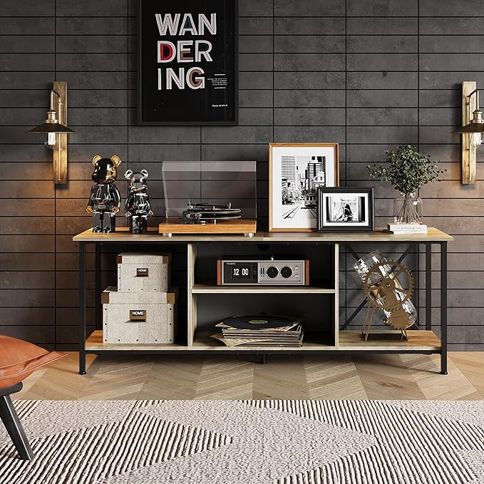 WLIVE TV Stand up to 65 Inch TV, Industrial TV Console - Image 3