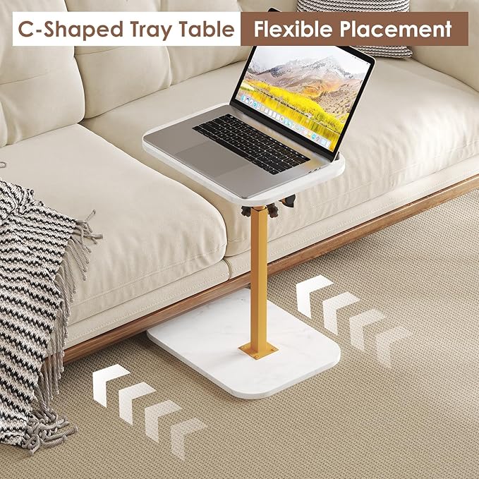 Sofa Couch Arm Table Tv Tray Small Bed Stand C Shaped Side End Tables - Image 4