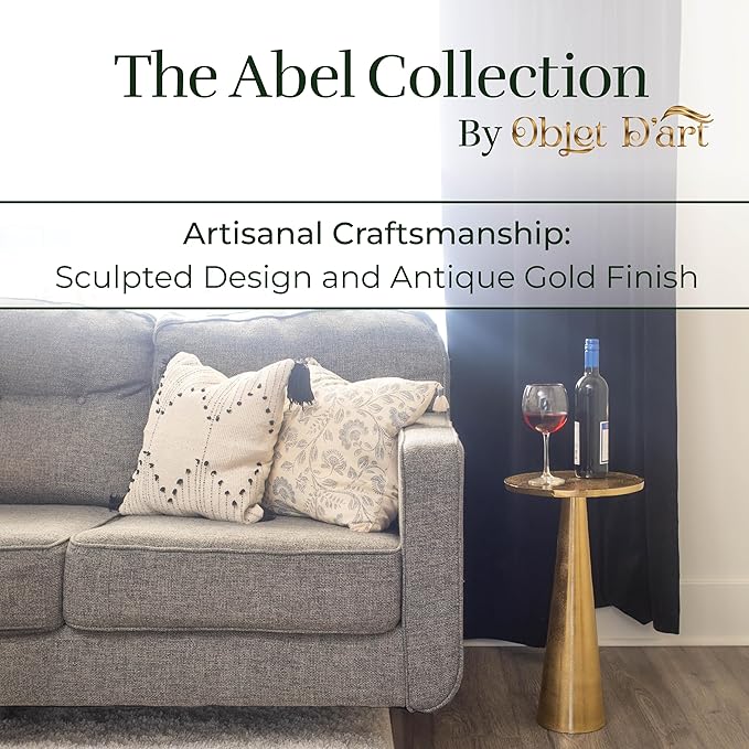 OBJET D'ART Small Round Gold End Tables, Vintage Metal Accent, Coctail and - Image 3