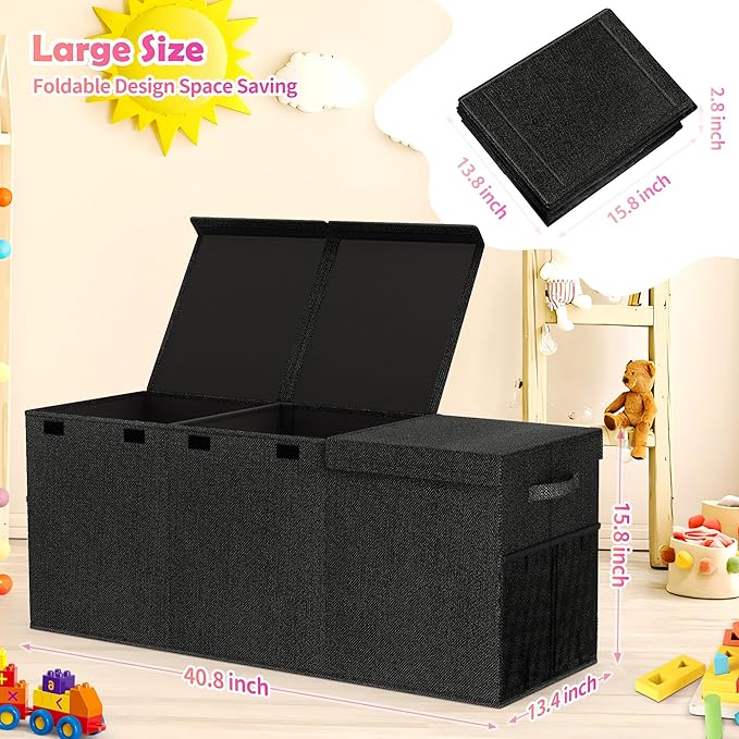 Extra Large Toy Box, Collapsible Sturdy Kids Toy Chest - Image 7