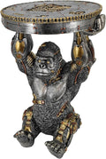 Steampunk Gorilla Side Table Pedestal End Table Stool Resin Cyborg Monkey by GENUINQ