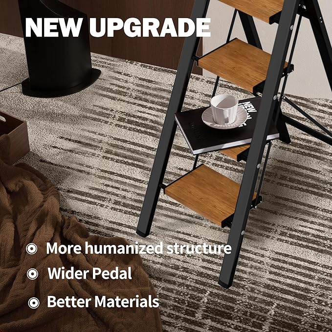 4 Step Ladder, Lightweight Folding Step Stool - Image 4